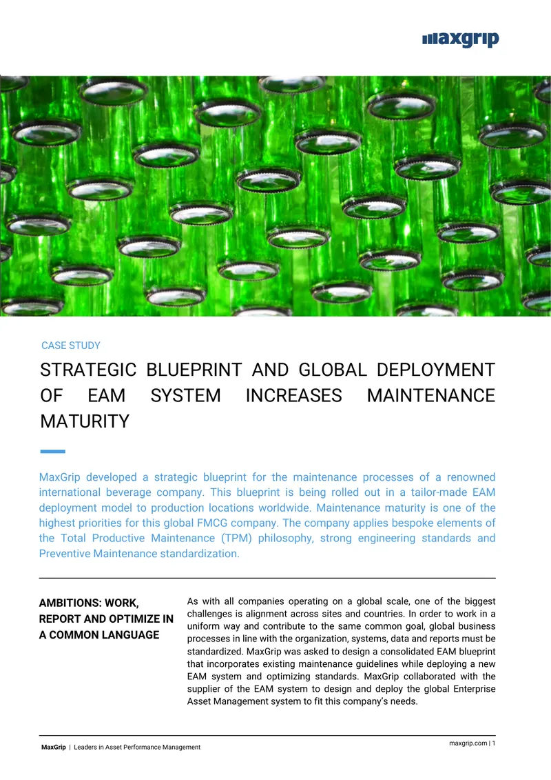 Global EAM System Deployment for Maintenance Optimization