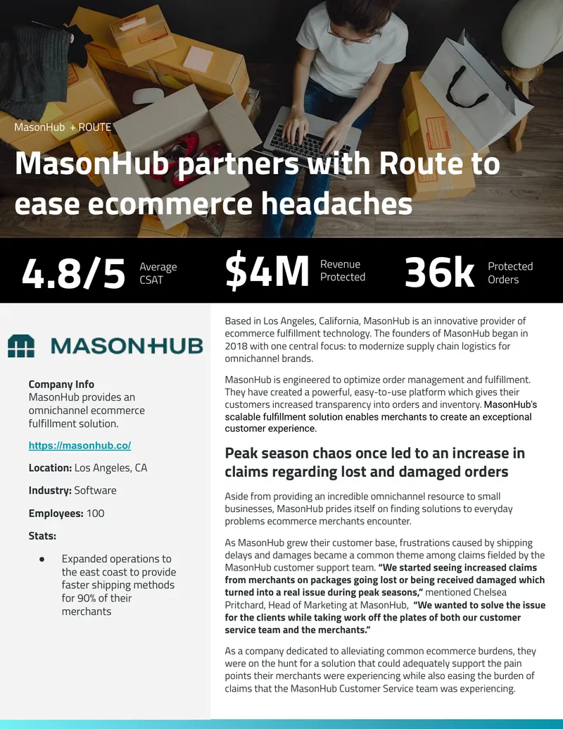 MasonHub Ecommerce Fulfillment Technology Overview