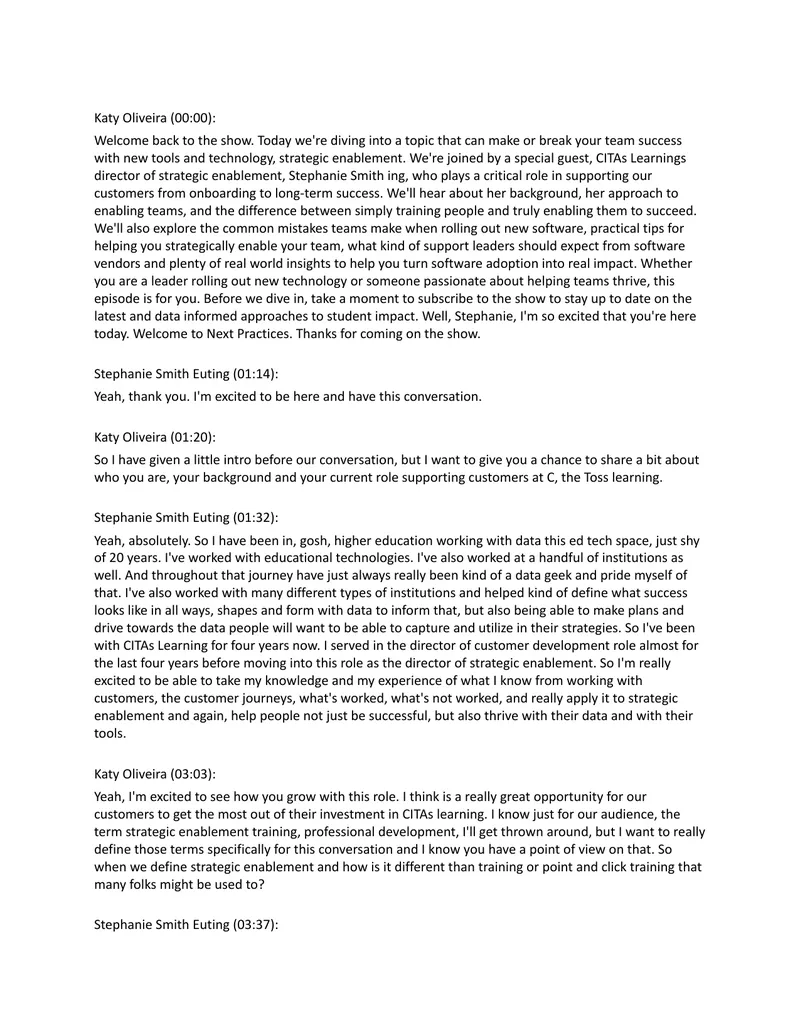 Strategic Enablement in Educational Technology