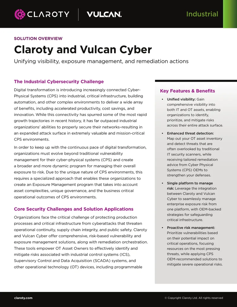 Industrial Cybersecurity Exposure Management Solutions