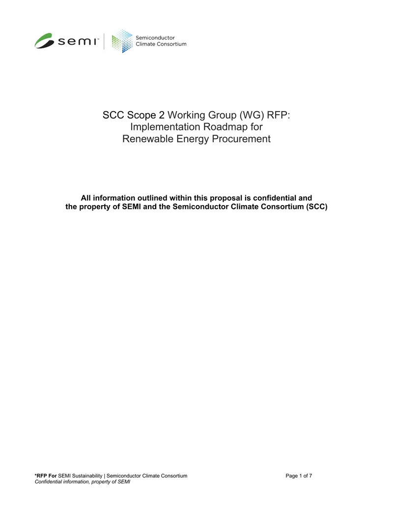 Implementation Roadmap for Renewable Energy Procurement