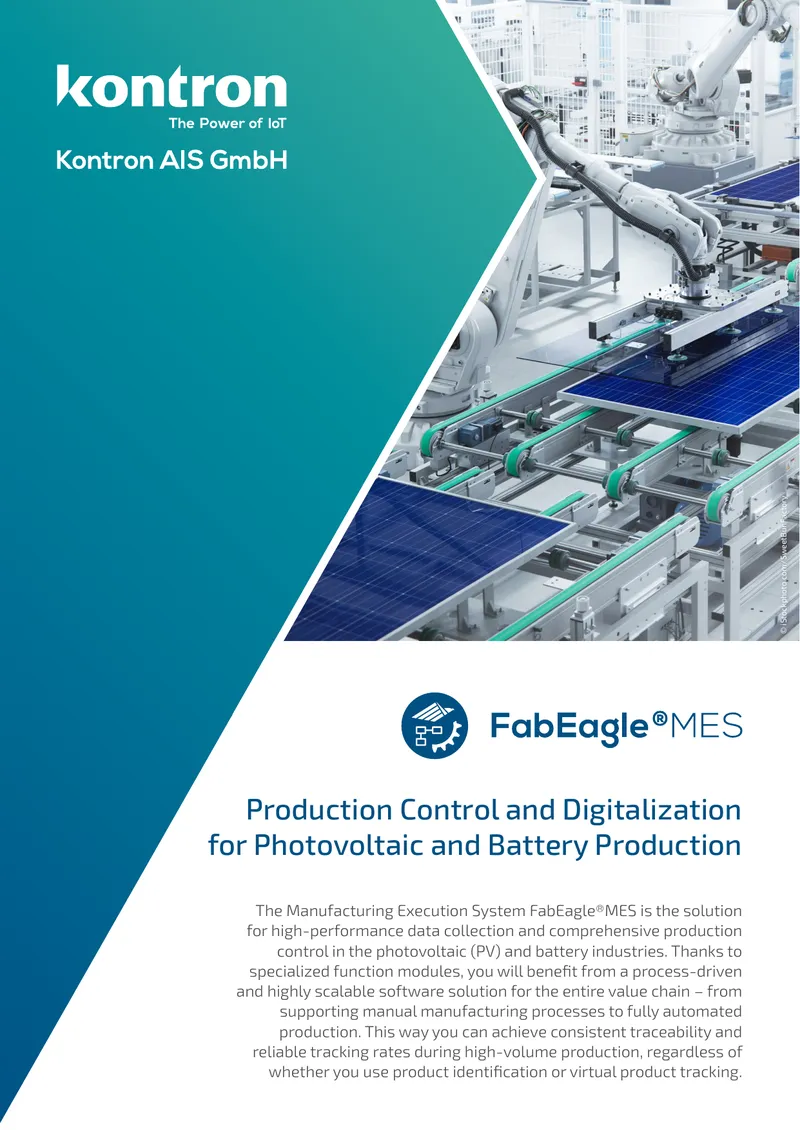 Production Control and Digitalization for PV and Battery Manufacturing