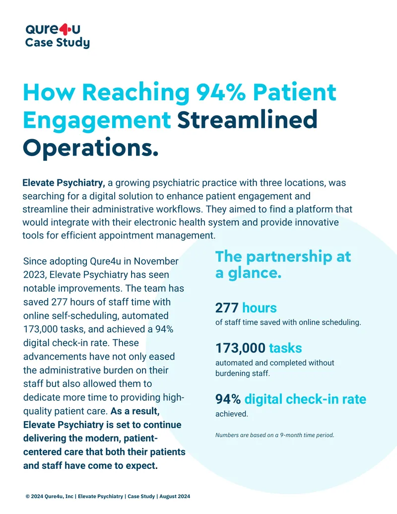 Elevate Psychiatry Case Study on Patient Engagement
