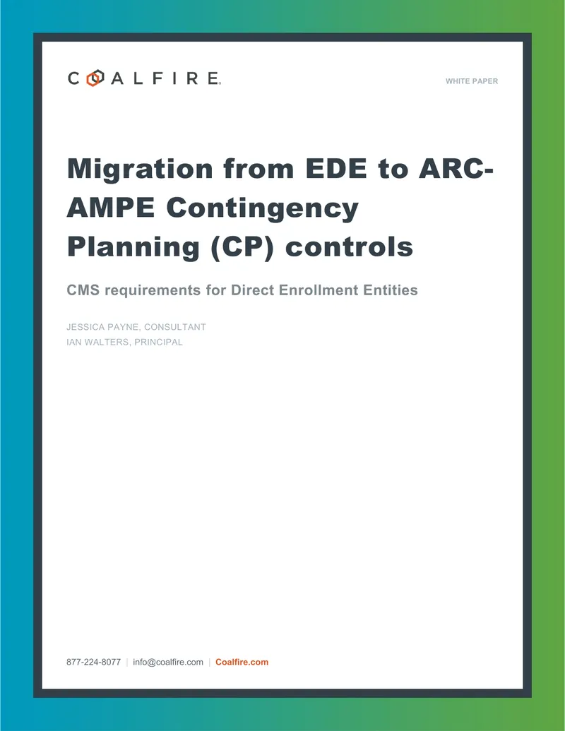 Migration from EDE to ARC-AMPE Contingency Planning Controls