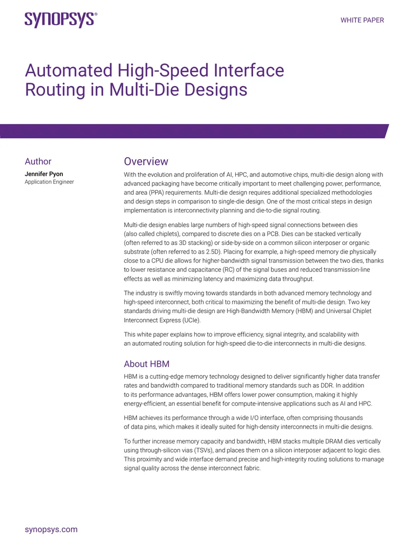 Automated High-Speed Interface Routing in Multi-Die Designs