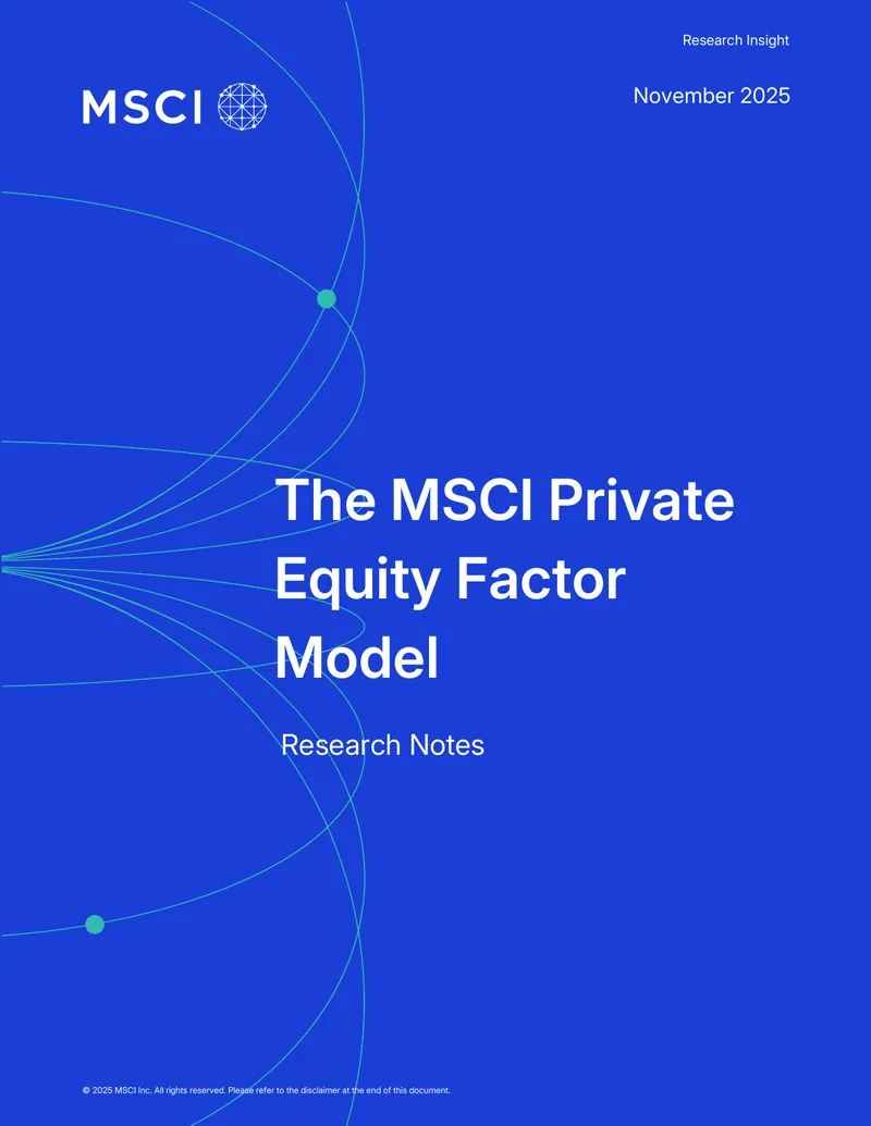 MSCI Private Equity Factor Model Research Notes
