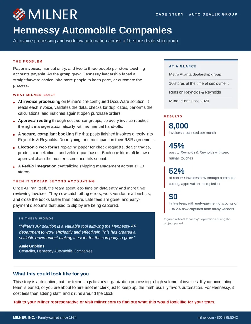 AI Invoice Processing for Automotive Dealerships