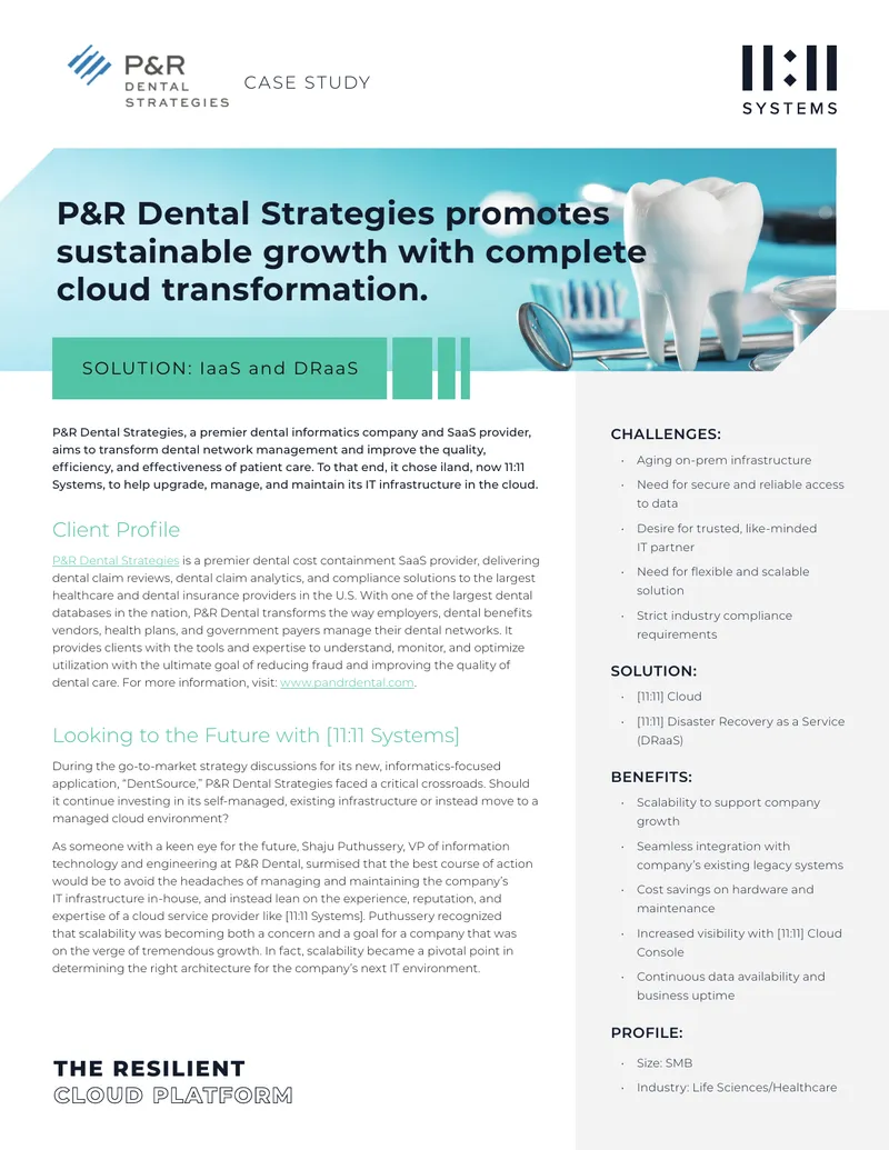 P&R Dental Strategies Cloud Transformation Case Study