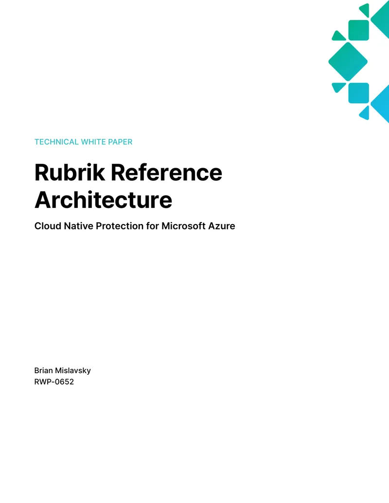 Rubrik Reference Architecture for Microsoft Azure