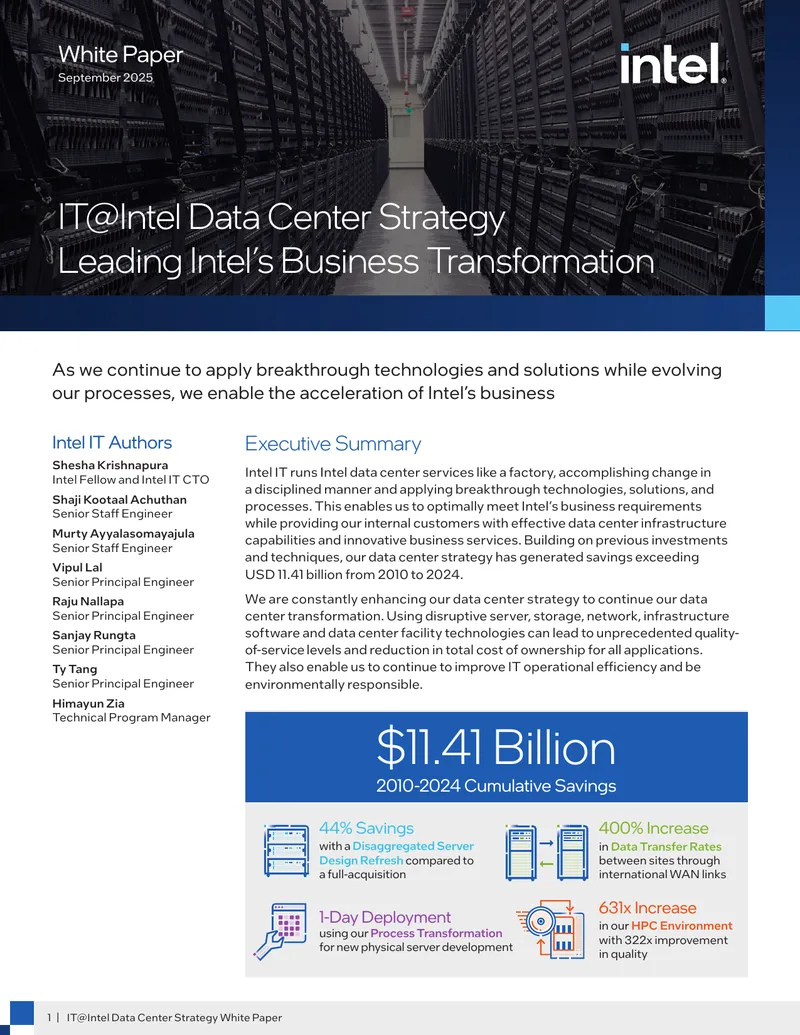 Intel IT Data Center Strategy Overview