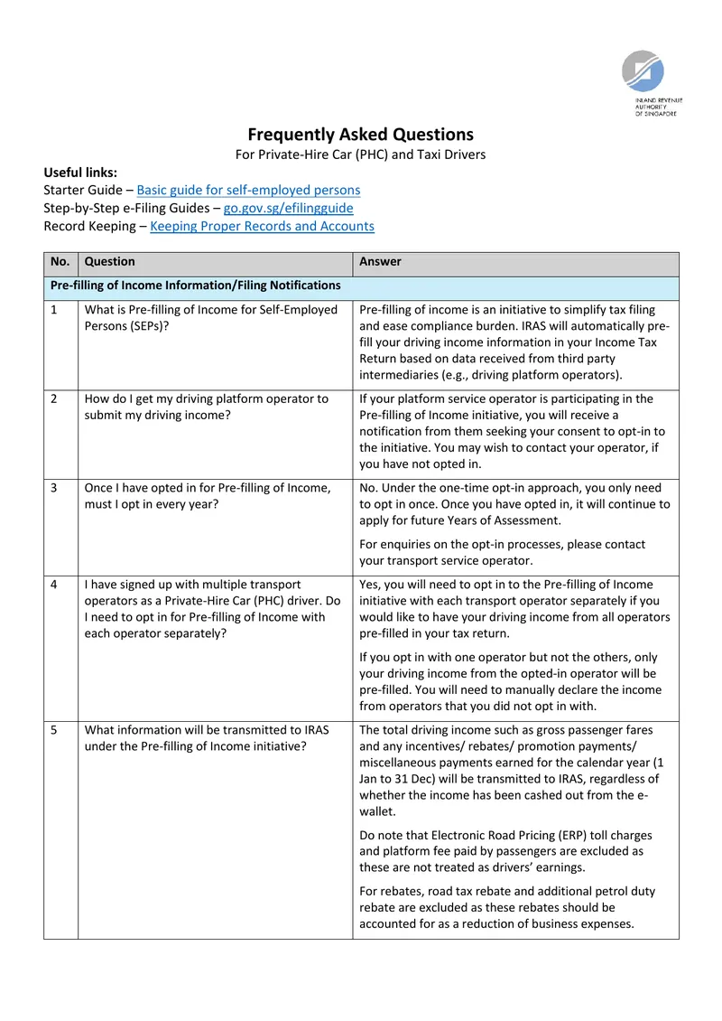 Frequently Asked Questions for Private-Hire Car Drivers
