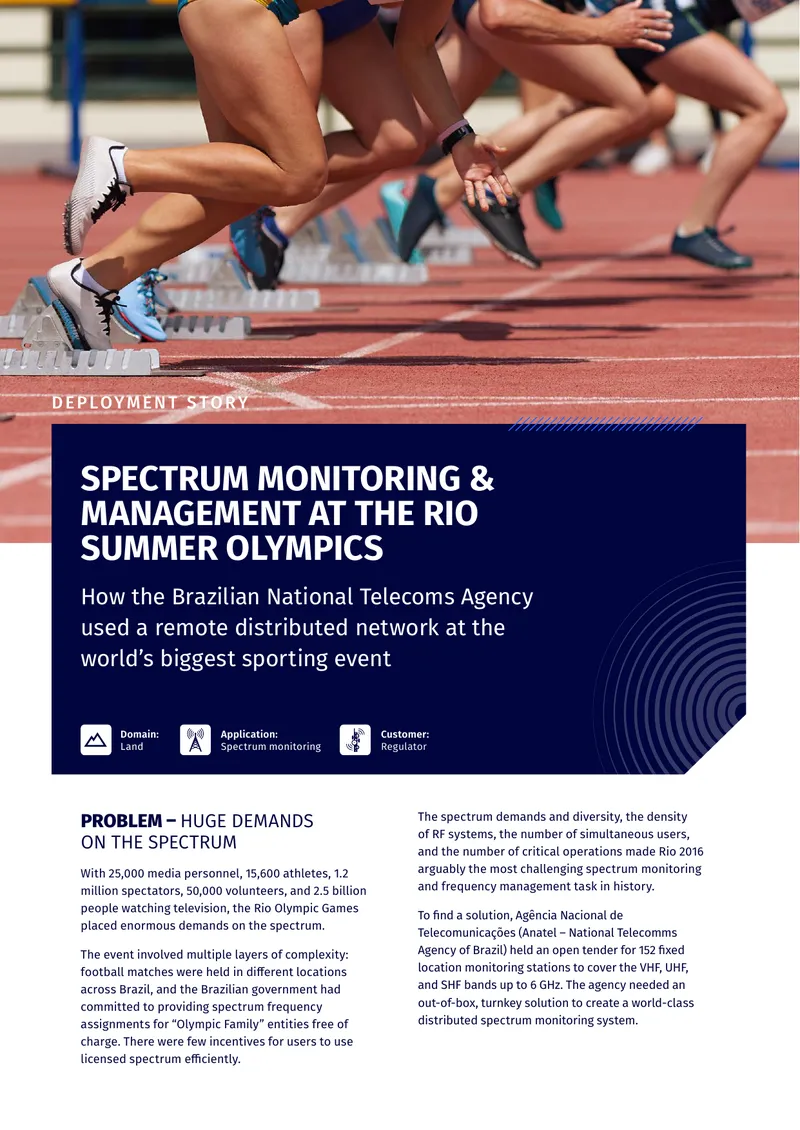 Spectrum Monitoring and Management at the Rio Summer Olympics