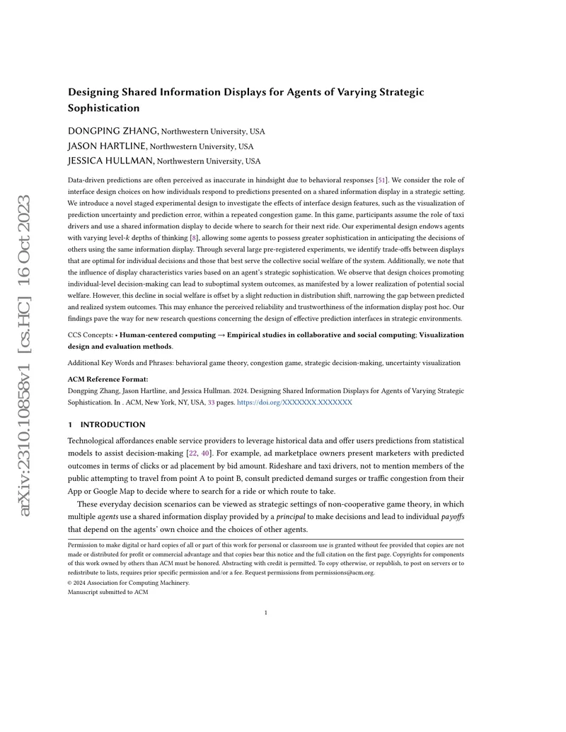 Designing Shared Information Displays for Strategic Decision-Making