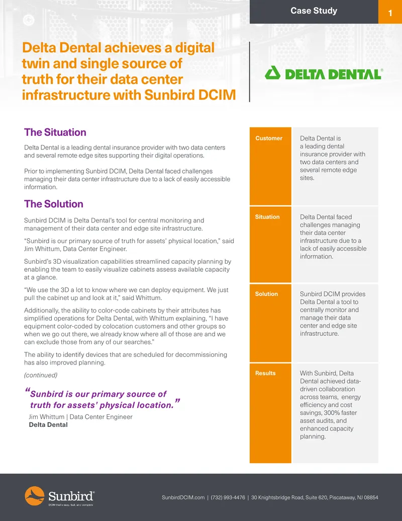 Delta Dental's Implementation of Sunbird DCIM