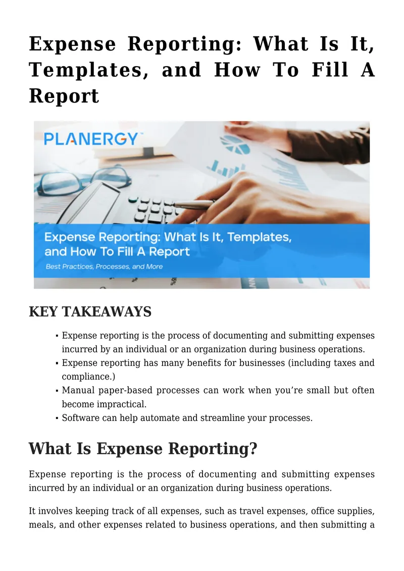 Expense Reporting Process and Implementation Guide