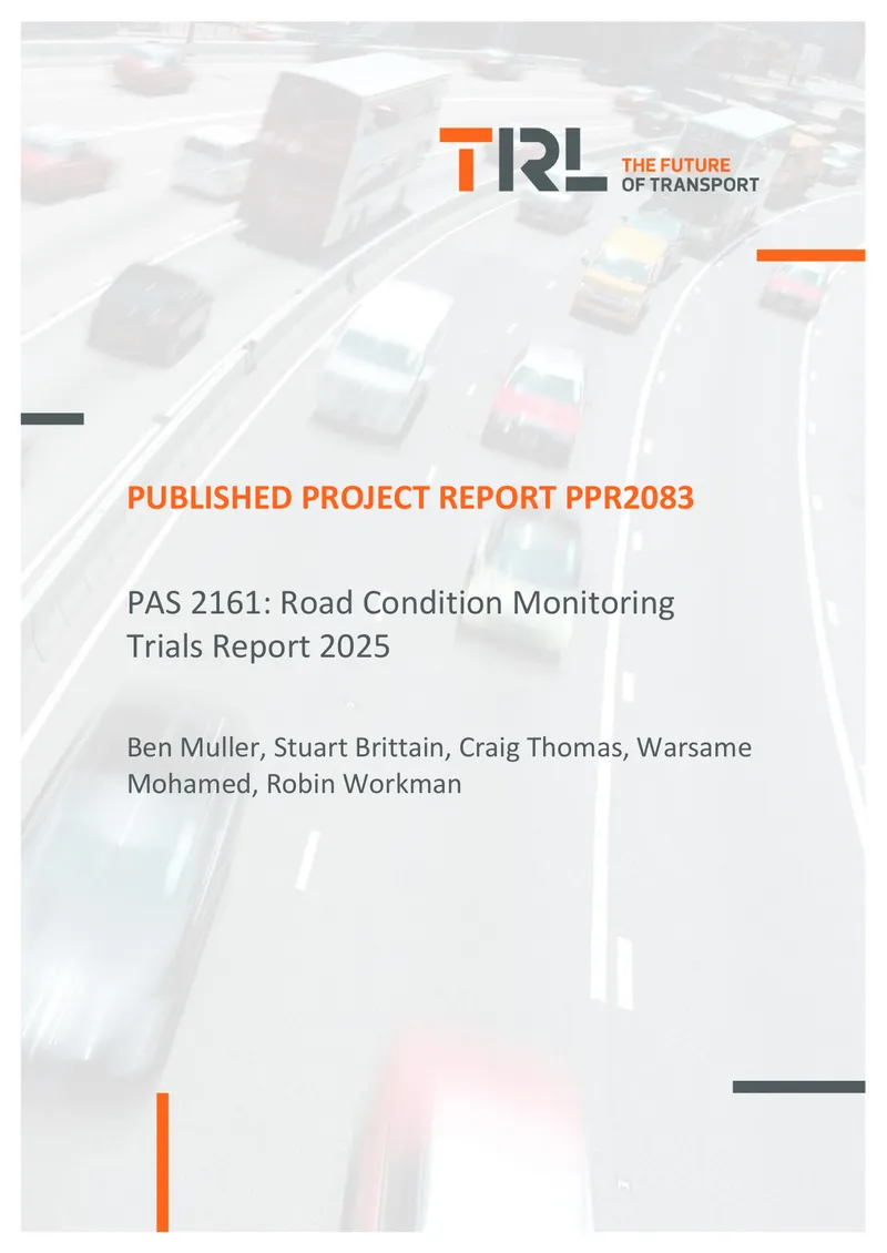 PAS 2161 Road Condition Monitoring Trials Report 2025
