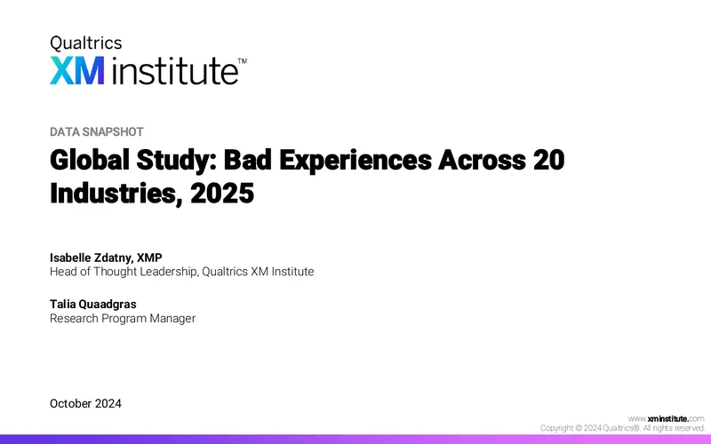 Global Study on Bad Experiences Across Industries