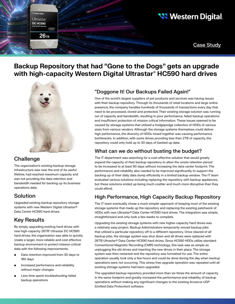 Backup Repository Upgrade with Ultrastar HC590 Drives