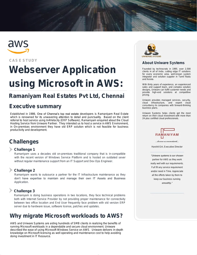 Webserver Application Migration Case Study preview page 1