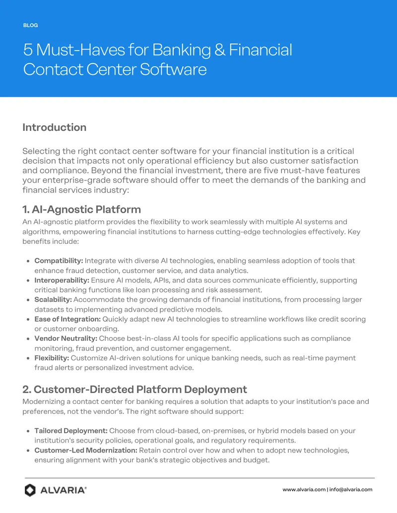 Essential Features for Banking Contact Center Software