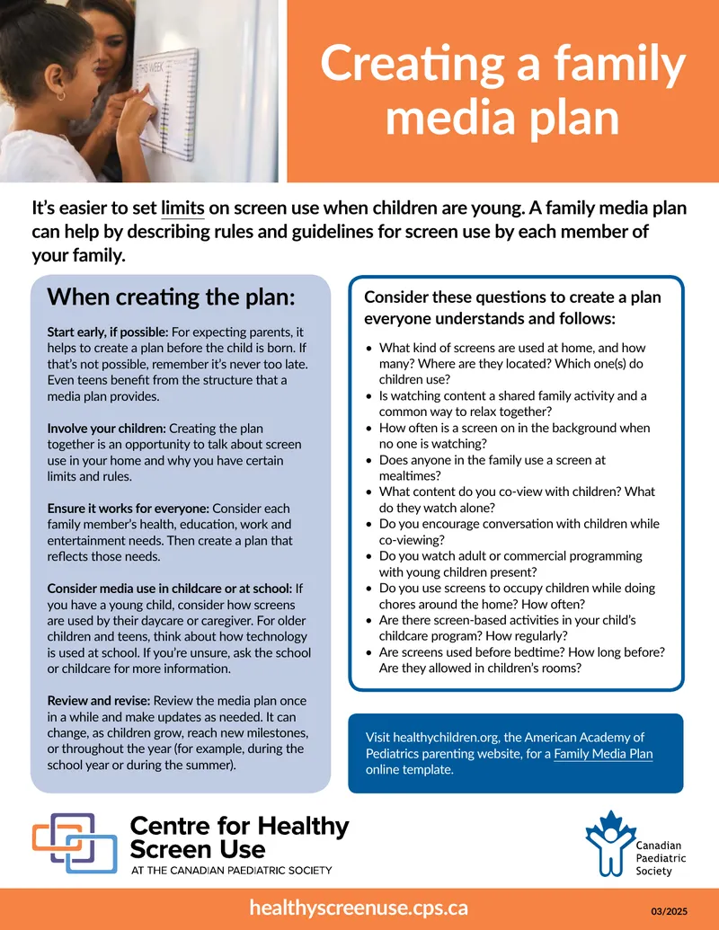 Family Media Plan Creation Guidelines