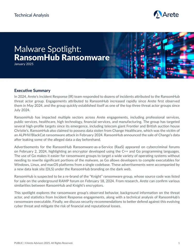 Analysis of RansomHub Ransomware Operations