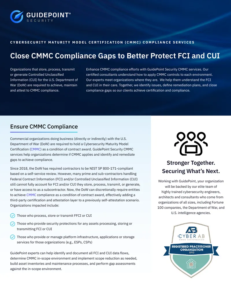 CMMC Compliance Services Overview