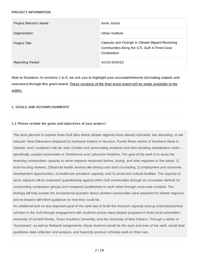 Capacity and Change in Climate Migrant-Receiving Communities preview page 1