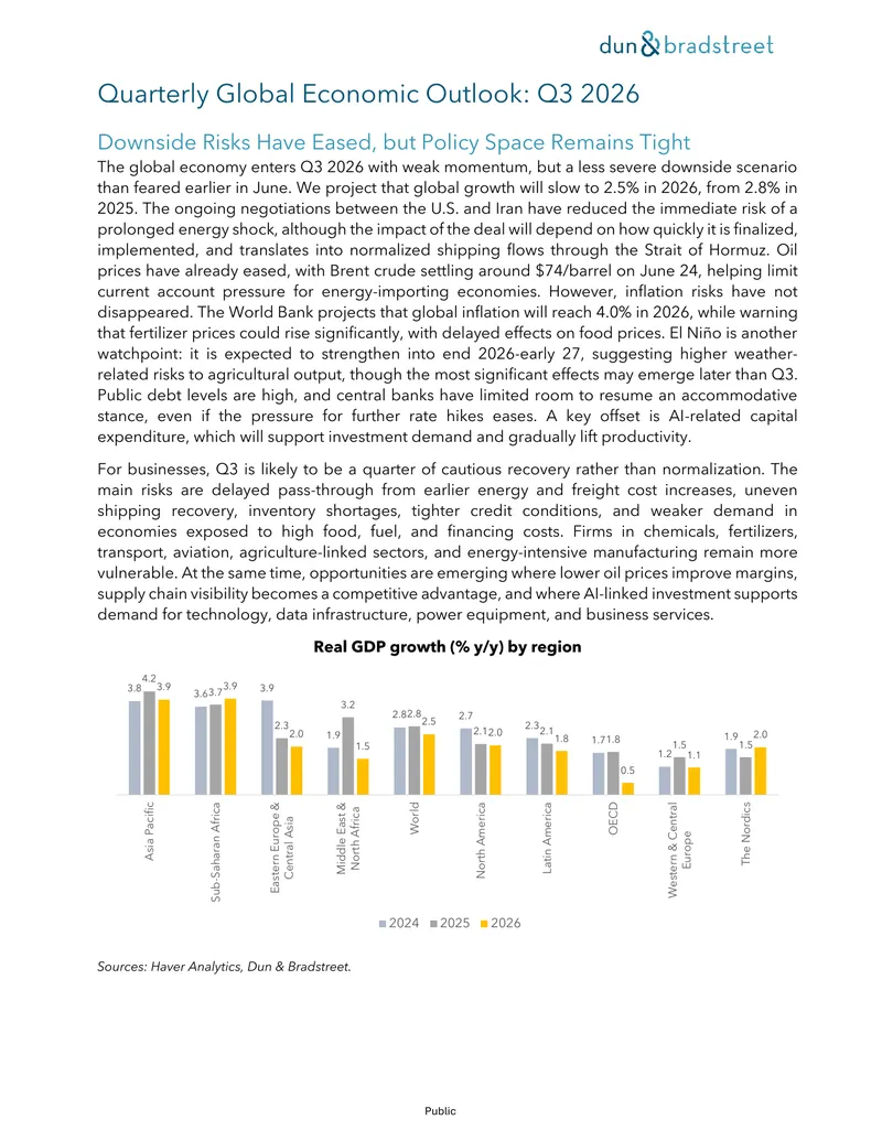 Quarterly Global Economic Outlook for Q3 2026