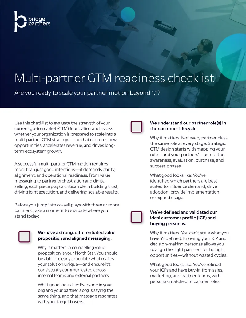 Multi-Partner Go-To-Market Readiness Checklist