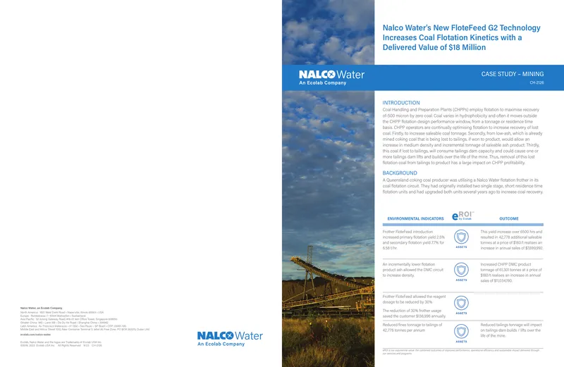 Nalco Water FloteFeed G2 Technology Case Study