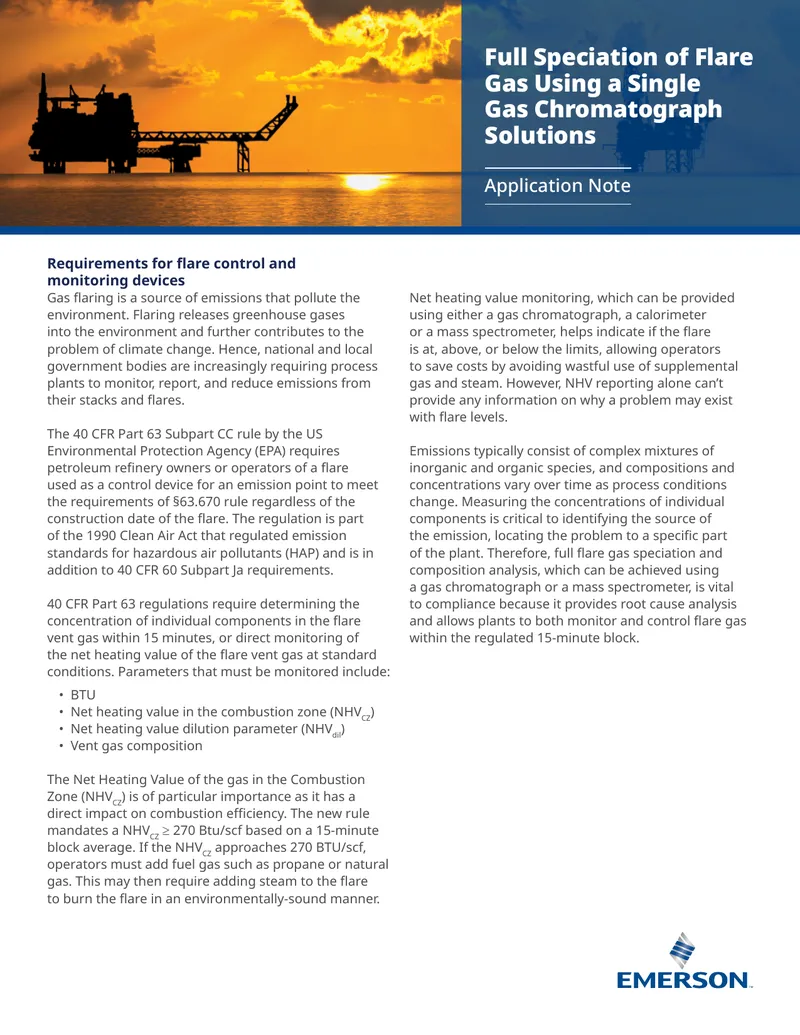 Requirements for Flare Control and Monitoring Devices