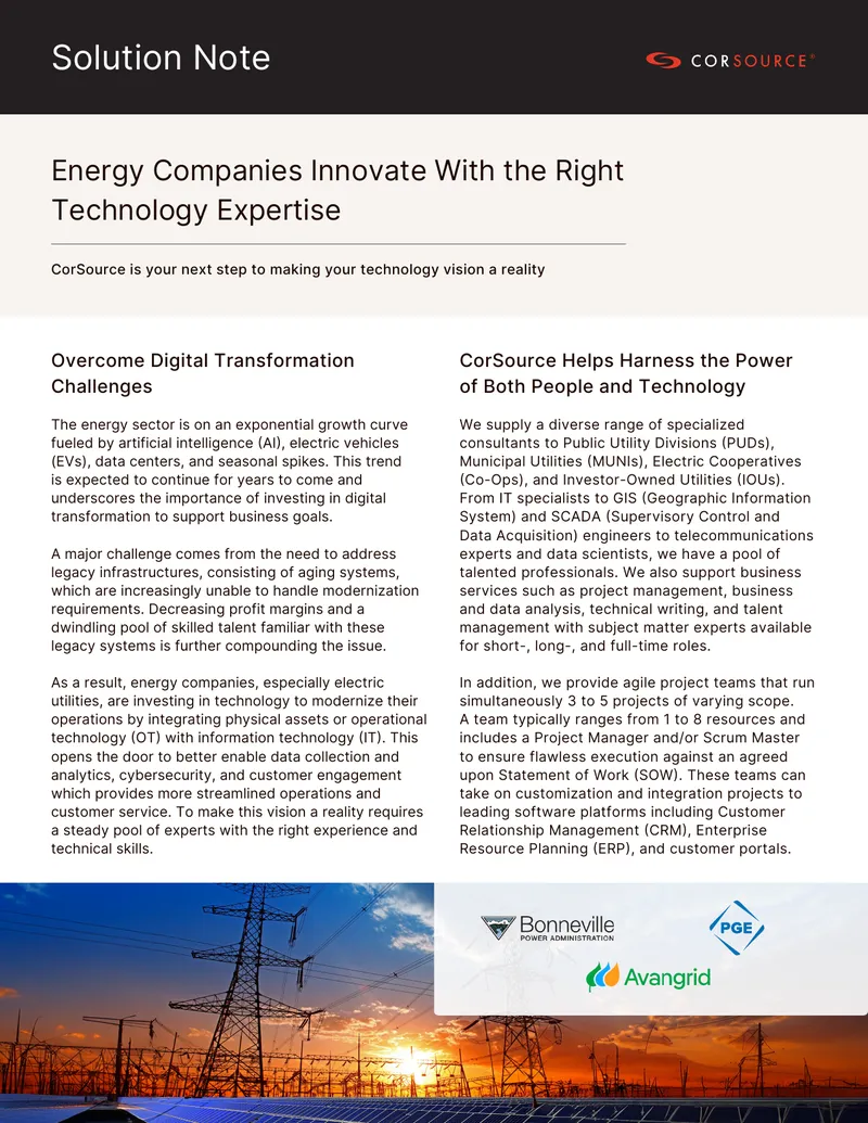 Technology Solutions for Energy Sector Challenges