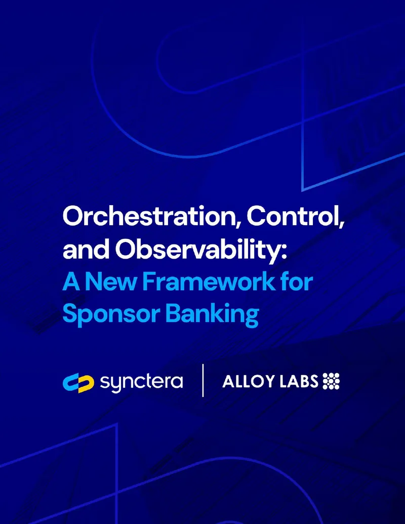 Orchestration, Control, and Observability Framework for Sponsor Banking