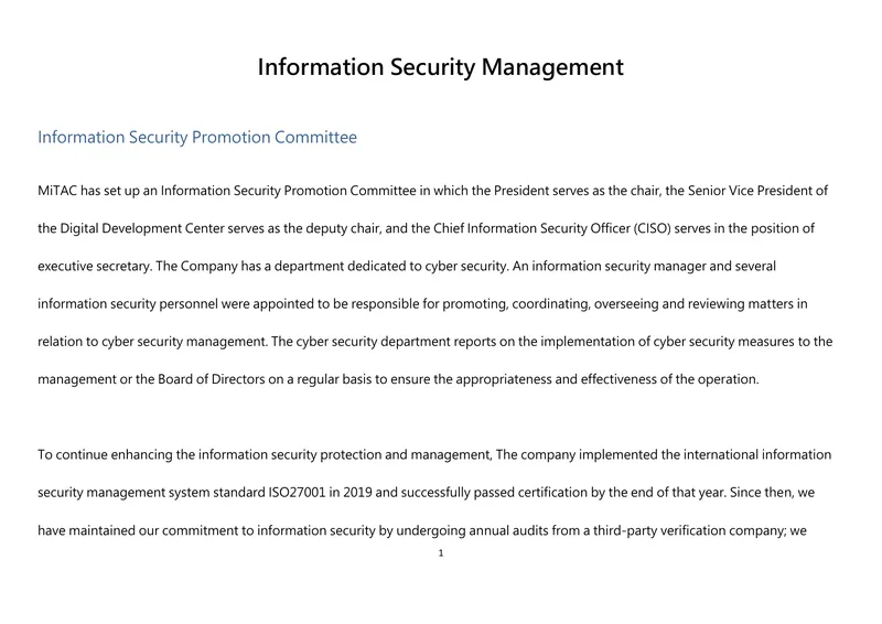 Information Security Management Practices and Policies