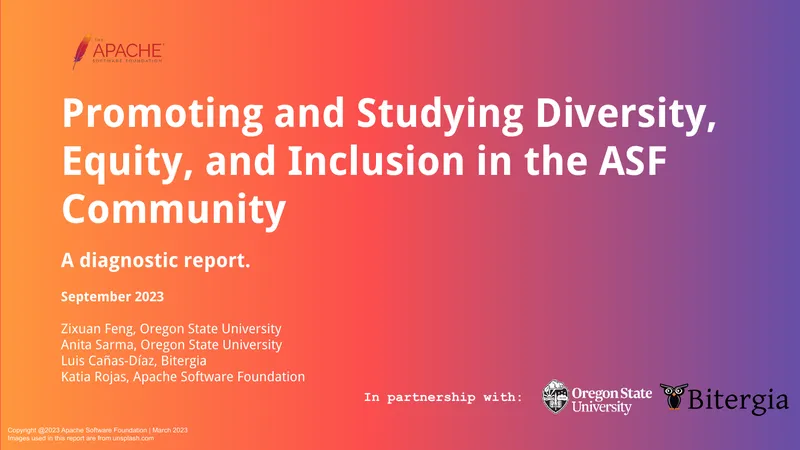 Diversity, Equity, and Inclusion in the ASF Community