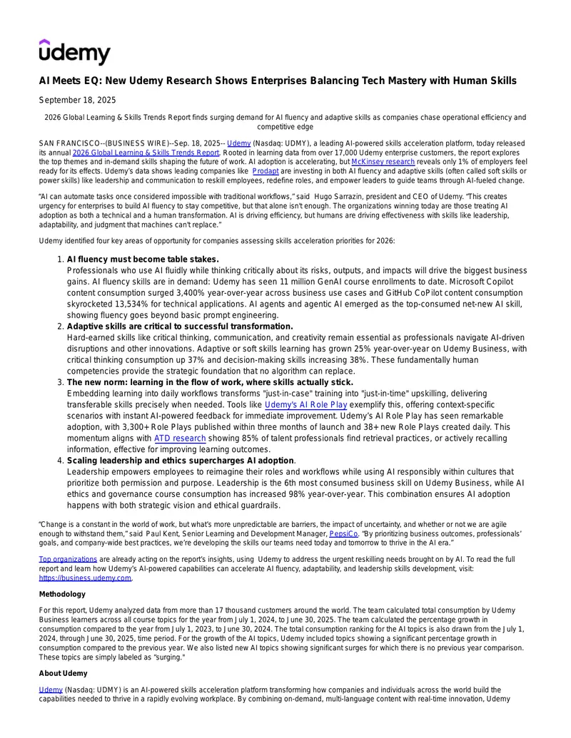 2026 Global Learning and Skills Trends Report