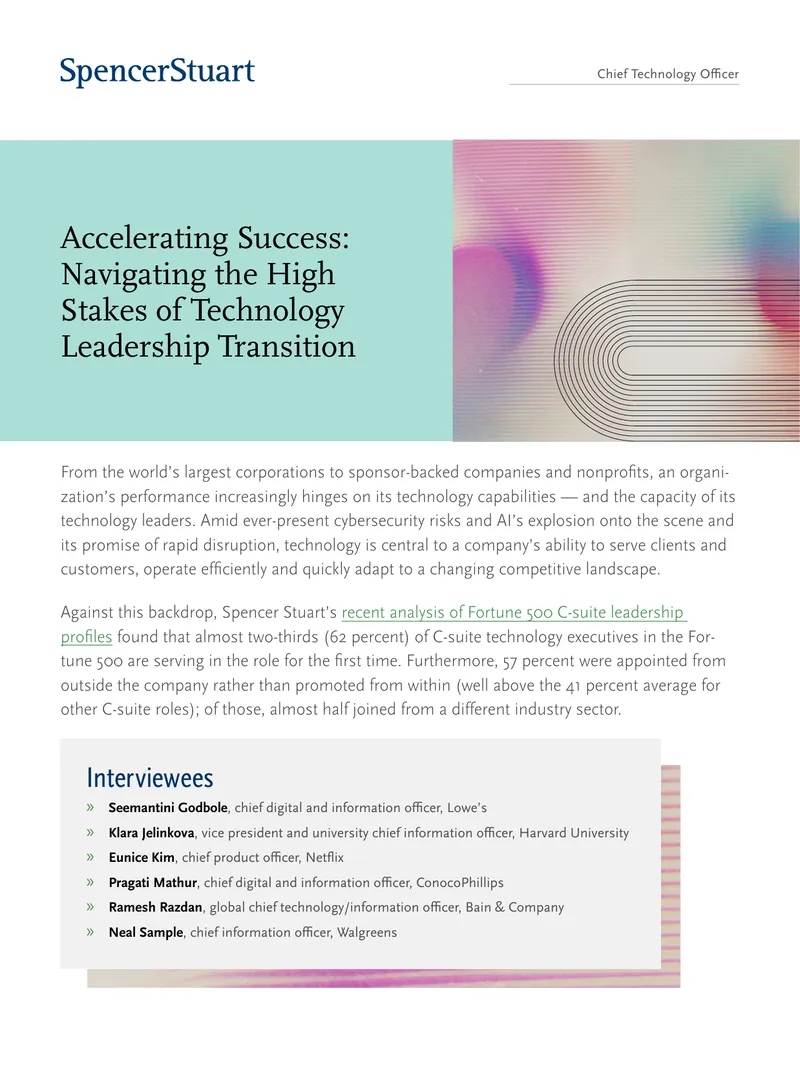 Framework for Technology Leadership Transition Success