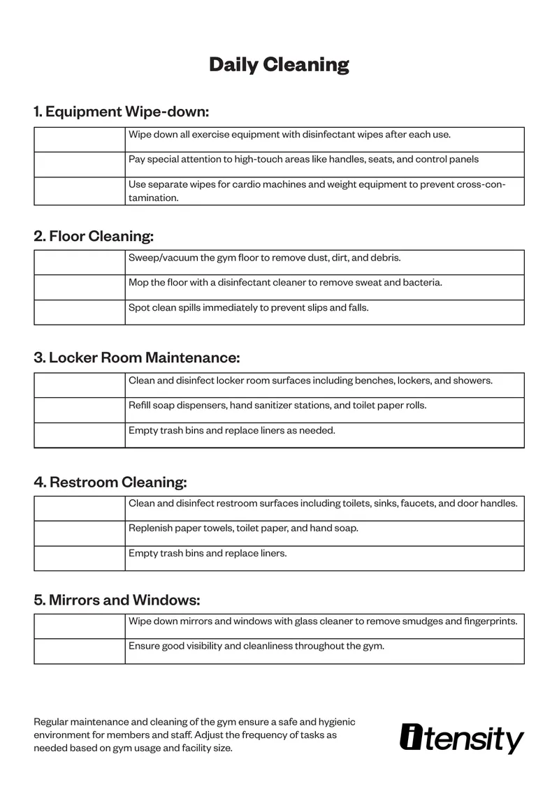 Gym Cleaning and Maintenance Protocols