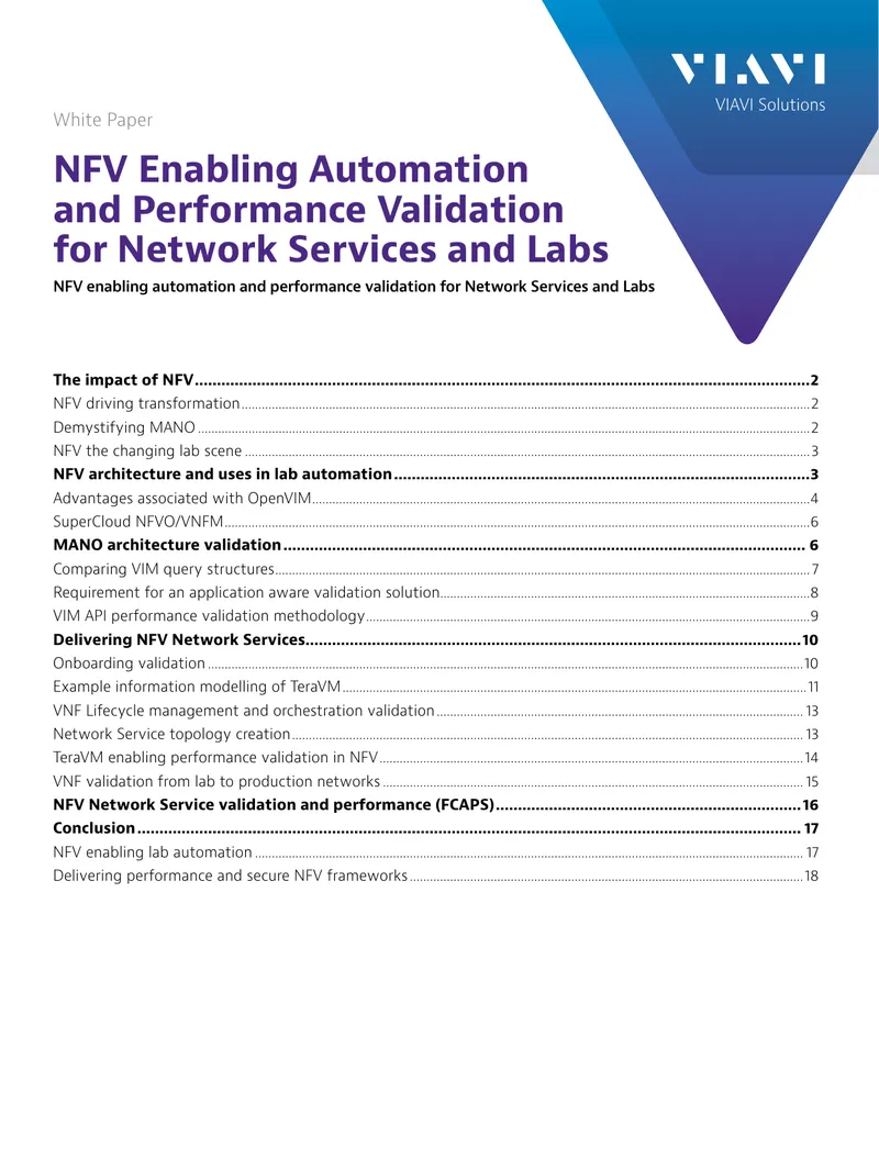 NFV Automation and Performance Validation for Network Services