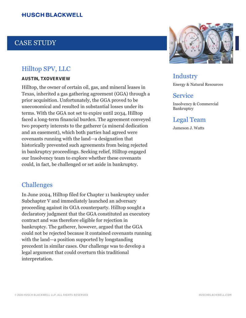 Legal Strategy for Challenging Gas Gathering Agreement