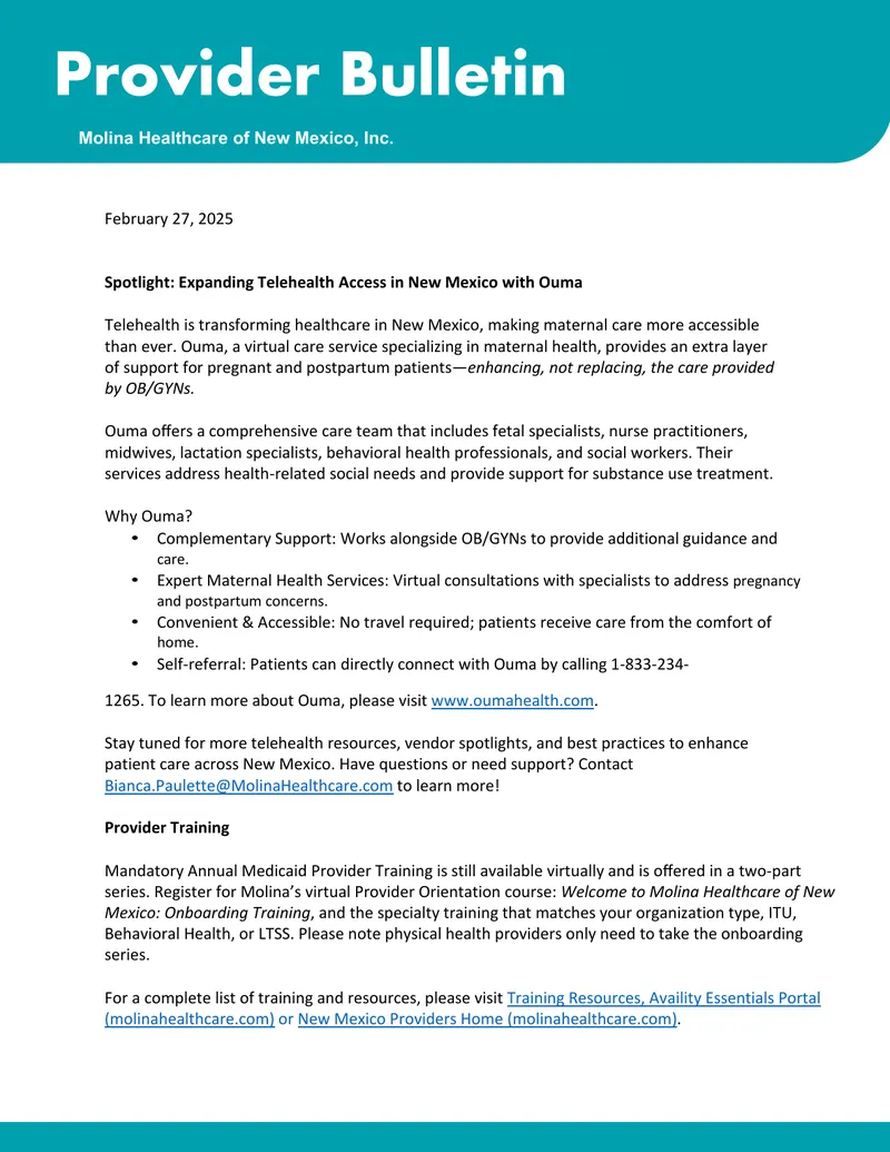 Provider Bulletin on Telehealth and Heart Health