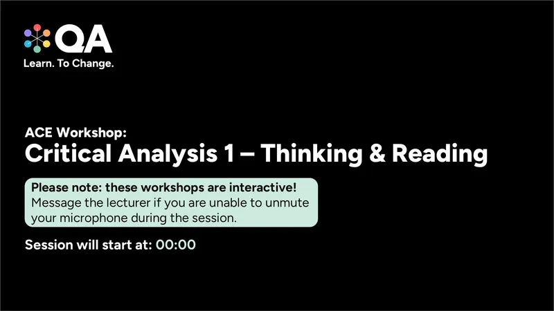 Critical Analysis Workshop on Thinking and Reading