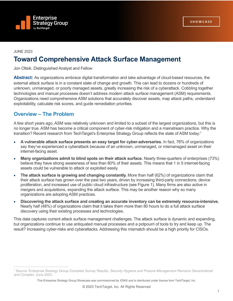 Toward Comprehensive Attack Surface Management