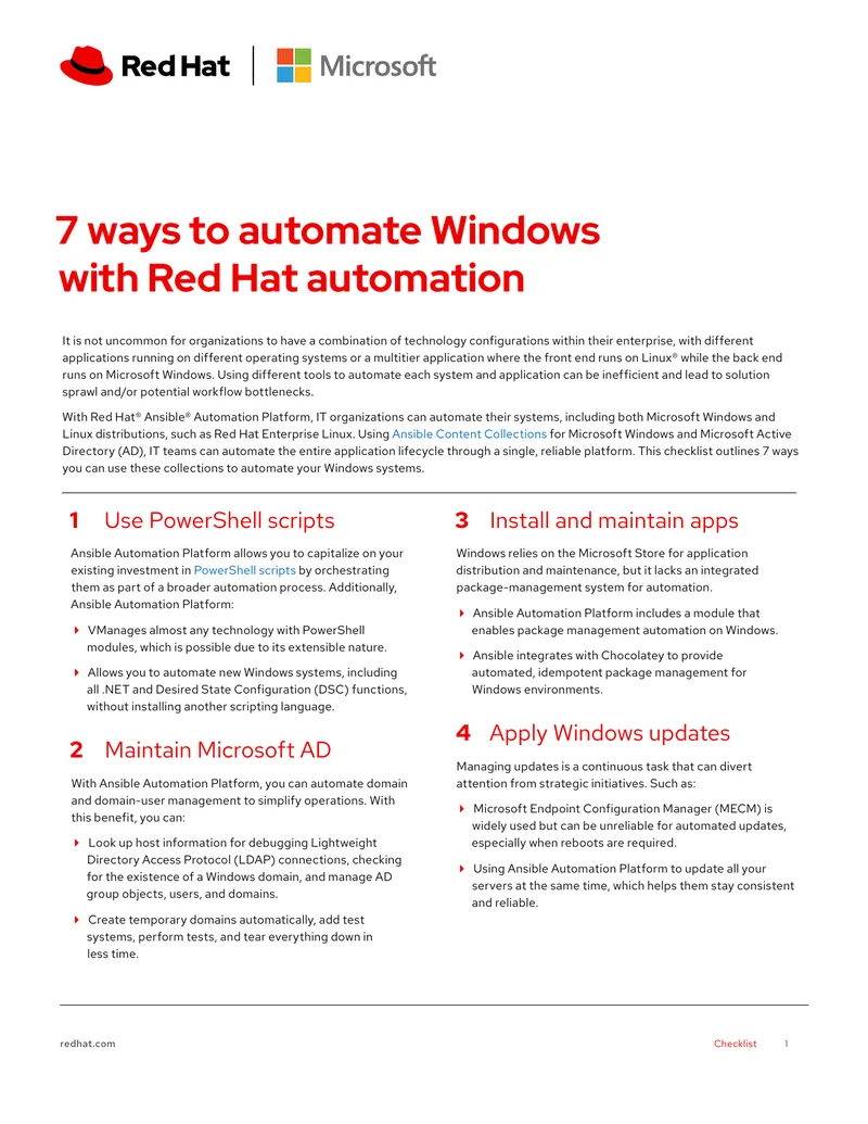 Checklist for Automating Windows with Ansible