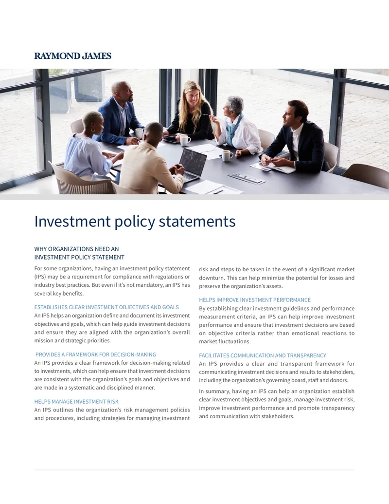 Investment Policy Statement Best Practices