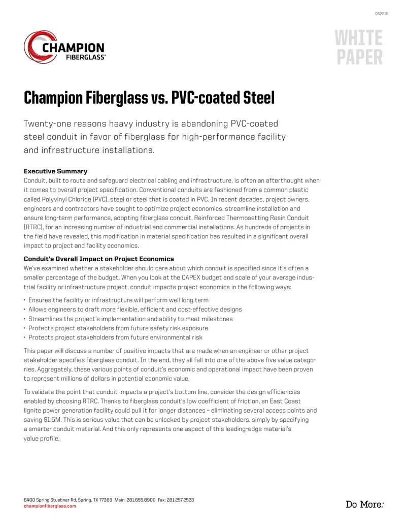 Champion Fiberglass vs. PVC-coated Steel Analysis