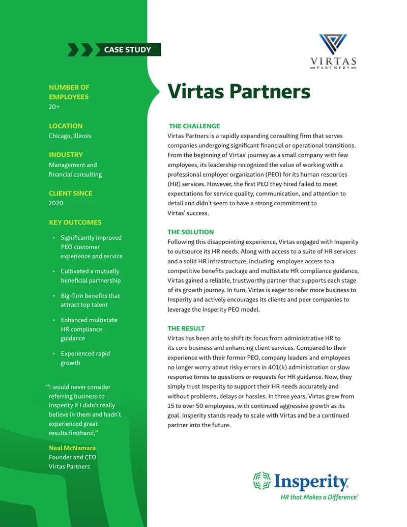 Virtas Partners Case Study on PEO Engagement
