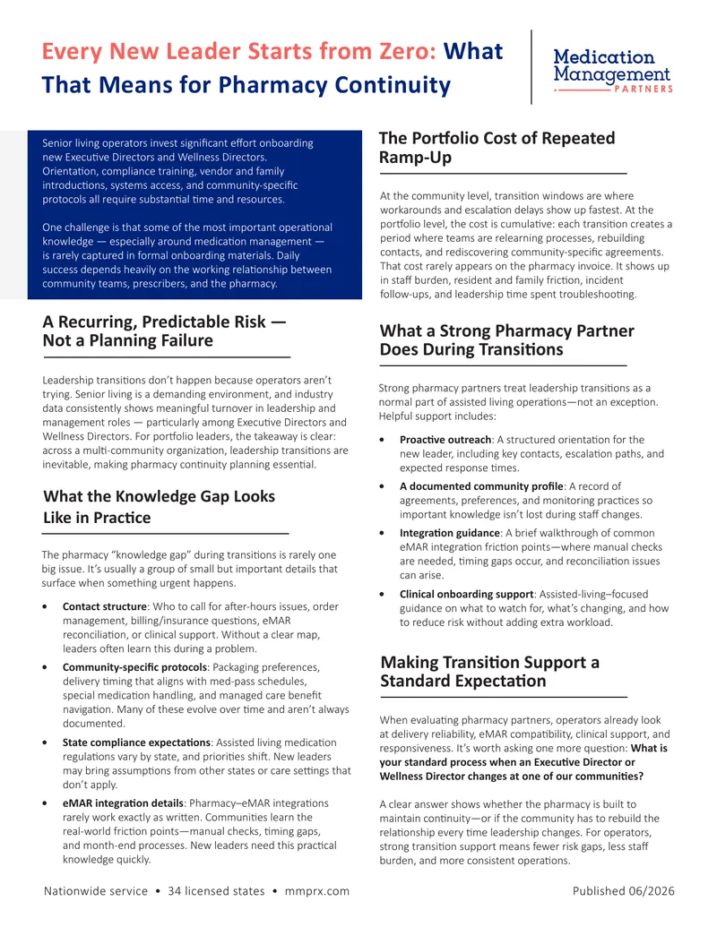 Pharmacy Continuity Planning for Leadership Transitions