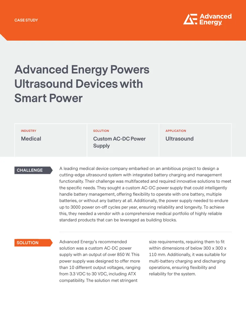 Custom AC-DC Power Supply for Ultrasound Devices